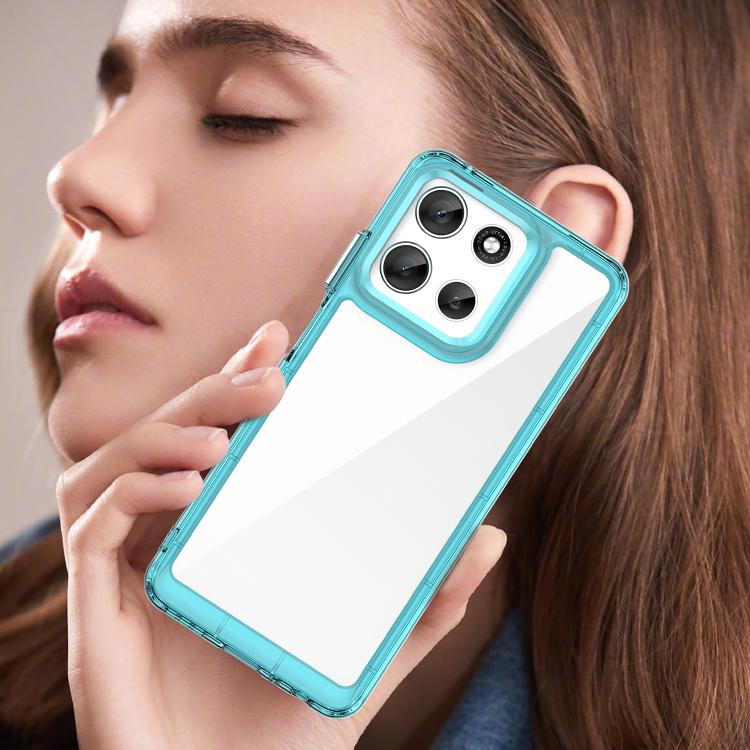 For Motorola Moto G56 5G Colorful Series Acrylic Hybrid TPU Phone Case(Transparent Blue) - free shipping - PMC TechLife - Order now!