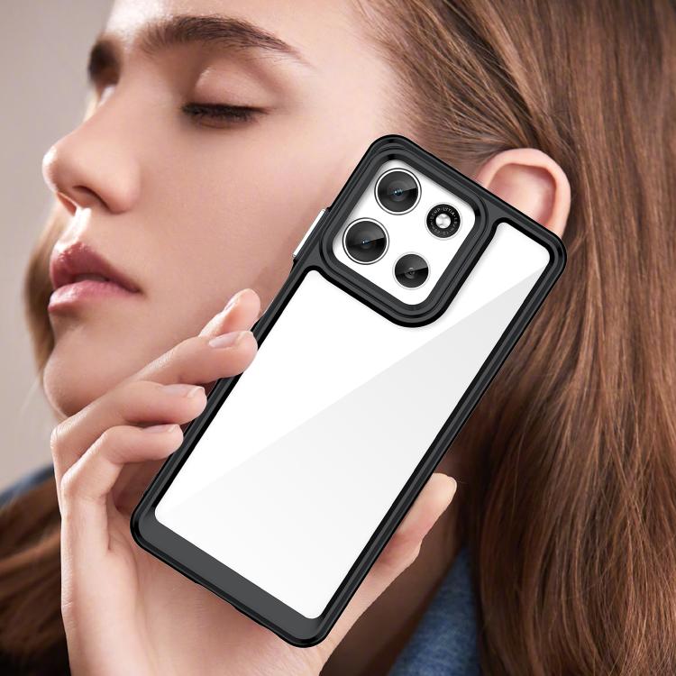 For Motorola Moto G66y 5G Colorful Series Acrylic Hybrid TPU Phone Case(Black) - free shipping - PMC TechLife - Order now!