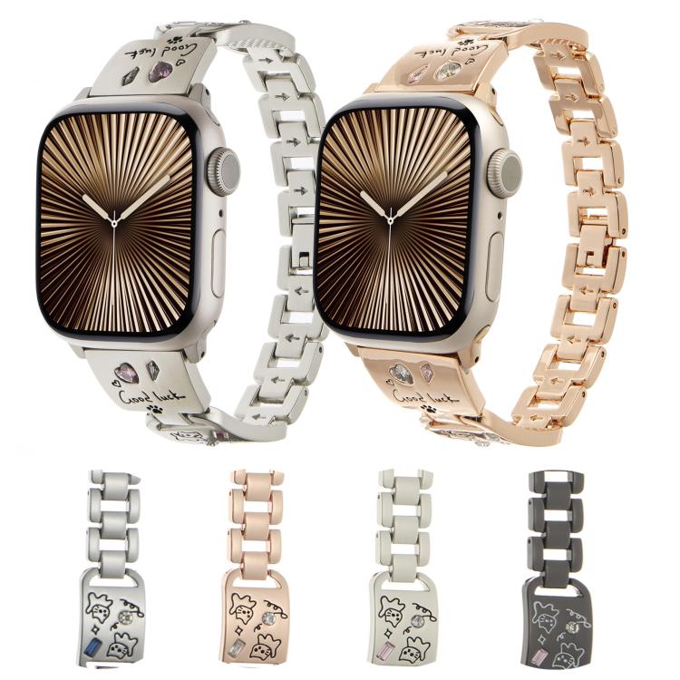 For Apple Watch 42mm / 41mm / 40mm / 38mm Colored Diamond Cat Stainless Steel Watch Band(Silver) - free shipping - PMc TechLife - Order now!