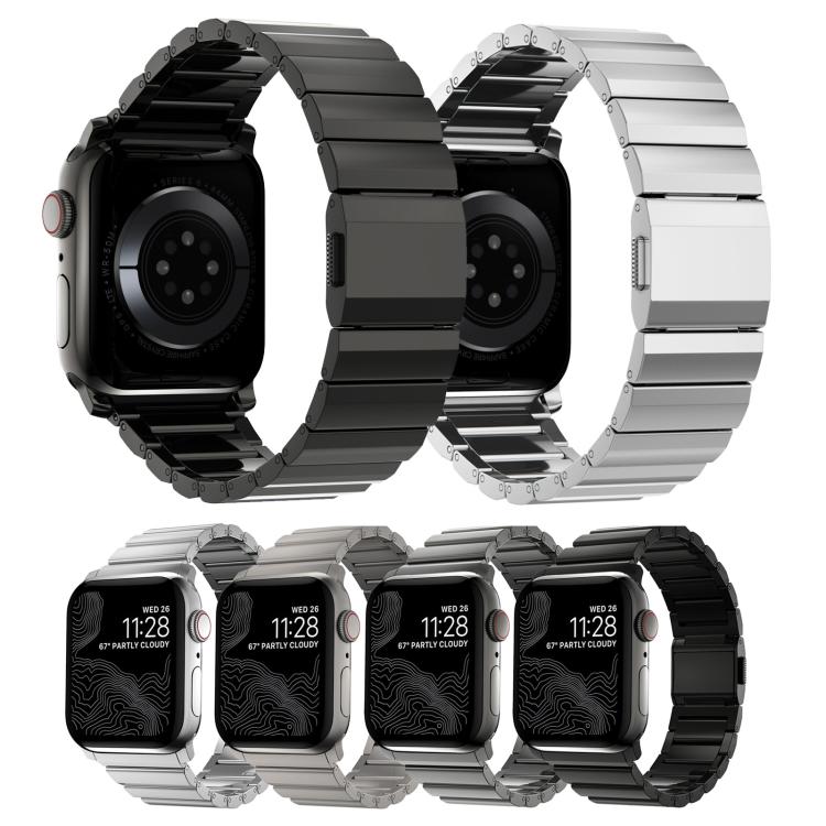 For Apple Watch 46mm / 49mm / 45mm / 44mm Norman Clasp One-Bead Stainless Steel Watch Band(Silver) - free shipping - PMc TechLife - Order now!