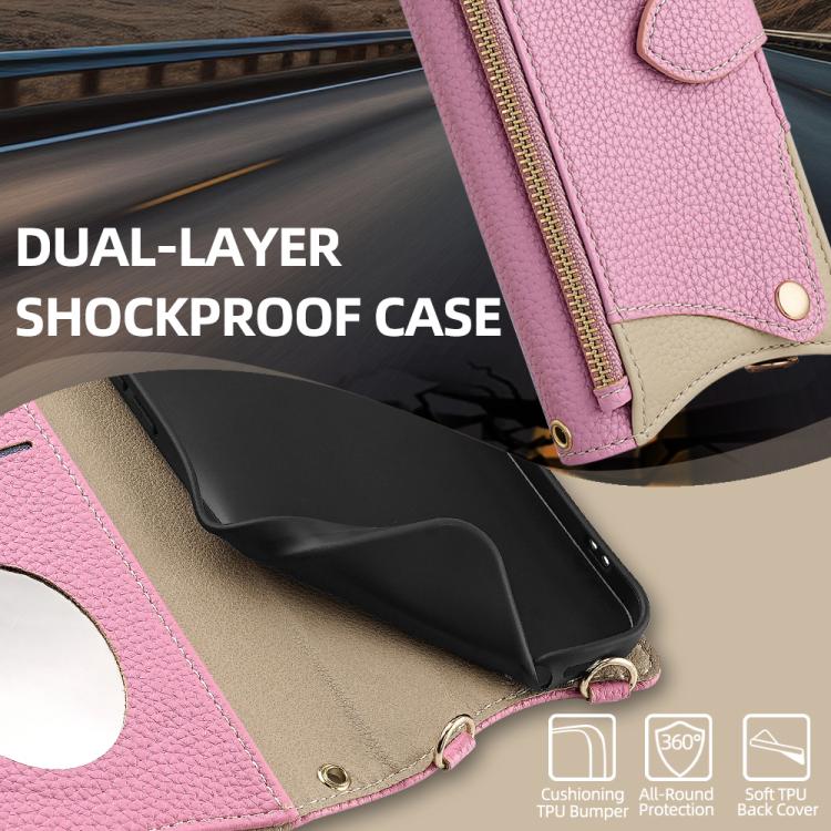 For Motorola Edge+ 2022 / Edge 30 Pro Crossbody Chain Fishtail Litchi Leather Phone Case(Pink) - Motorola Cases by PMC TechLife | Online Shopping South Africa | PMC TechLife | Buy Now Pay Later Mobicred