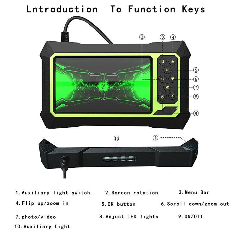 8mm 1080P IP68 Waterproof 4.3 inch Screen Dual Camera Digital Endoscope, Line Length:2m - by PMC Jewellery | Online Shopping South Africa | PMC Jewellery | Buy Now Pay Later Mobicred