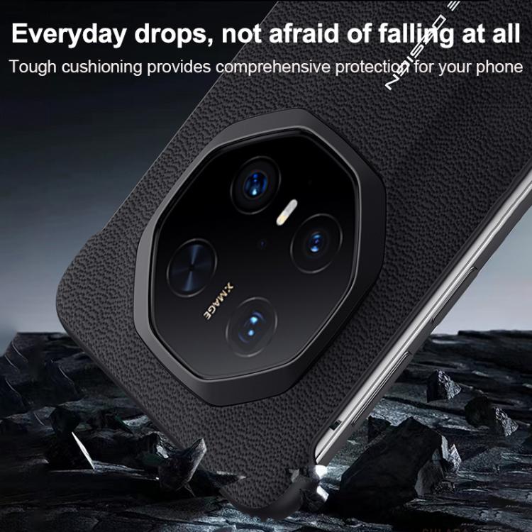 For Huawei Mate 70 RS Ultimate SULADA Frameless Top Layer Cowhide Leather Hybrid PC Phone Case(White) - Huawei Cases by SULADA | Online Shopping South Africa | PMC TechLife | Buy Now Pay Later Mobicred