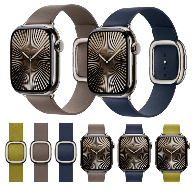 For Apple Watch 46mm / 49mm / 45mm / 44mm Modern Style Leather Watch Band(Dark Brown) - Watch Bands by PMC TechLife | Online Shopping South Africa | PMC TechLife | Buy Now Pay Later Mobicred