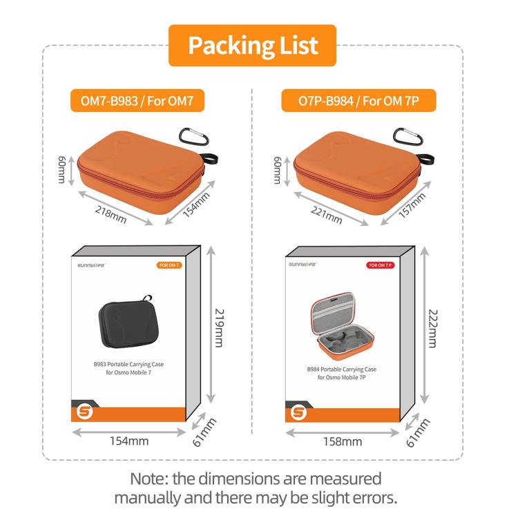 For DJI Osmo Mobile 7 Sunnylife Portable Carrying Case Mini Bag Handbag(Orange) - free shipping - PMC TechLife - Order now!
