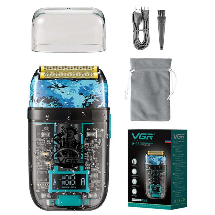 VGR V-352 Double Cutter Head Portable Electric Foil Shaver(Transparent Black) - free shipping - PMC TechLife - Order now!