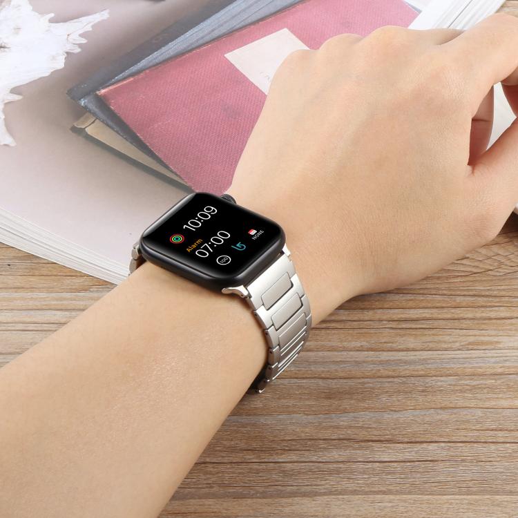 For Apple Watch 46mm / 49mm / 45mm / 44mm I-Shaped Folding Magnetic Buckle Metal Watch Band(Silver) - free shipping - PMc TechLife - Order now!
