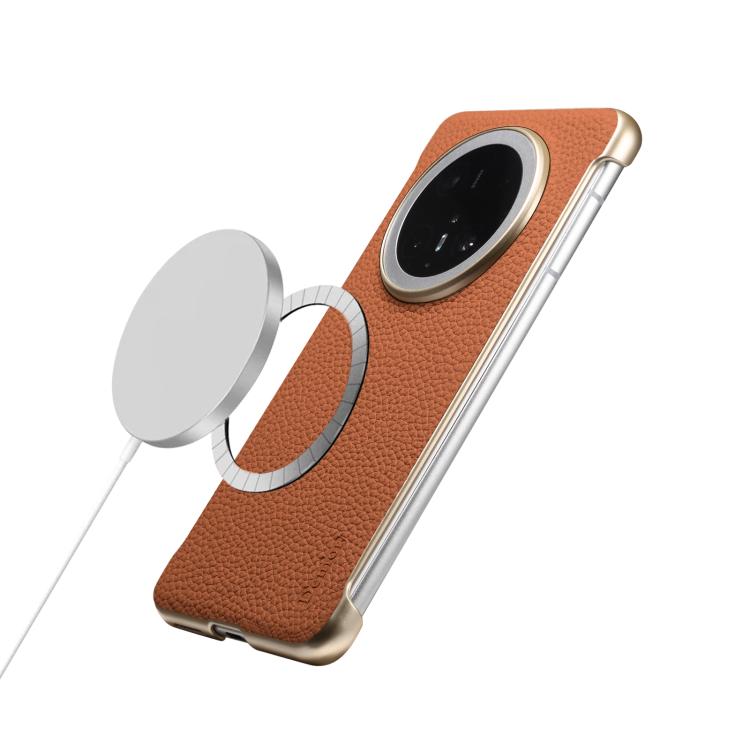 For Huawei Mate 70 Pro Denior A20 Genuine Leather Litchi Texture MagSafe Frameless Phone Case(Brown) - free shipping - PMc TechLife - Order now!
