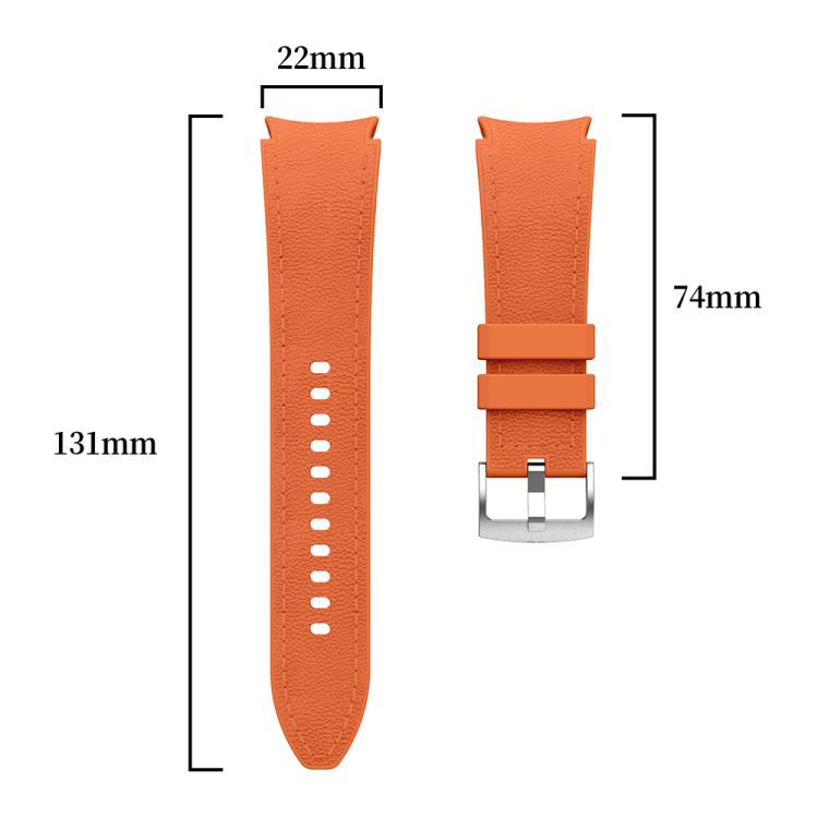 For Samsung Galaxy Watch 7 / 6 / 5 / 4 Silver Pin Buckle Leather Silicone Watch Band(Light Brown) - free shipping - PMC TechLife - Order now!