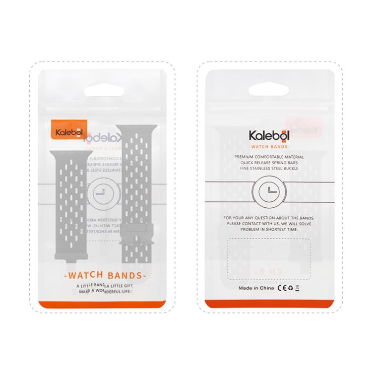 For Apple Watch 42mm / 41mm / 40mm / 38mm Kalebol Mesh Umbrella Buckle Silicone Watch Strap(Starlight) - Watch Bands by Kalebol | Online Shopping South Africa | PMC TechLife | Buy Now Pay Later Mobicred