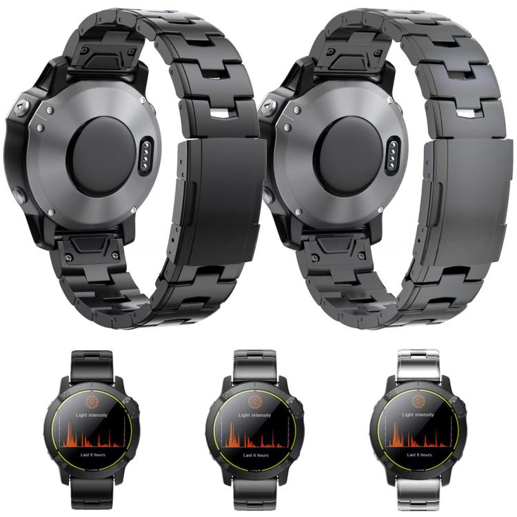 For Garmin Watch 26mm Oracle Titanium Alloy Watch Band(Black) - Watch Bands by PMc TechLife | Online Shopping South Africa | PMc TechLife | Buy Now Pay Later Mobicred