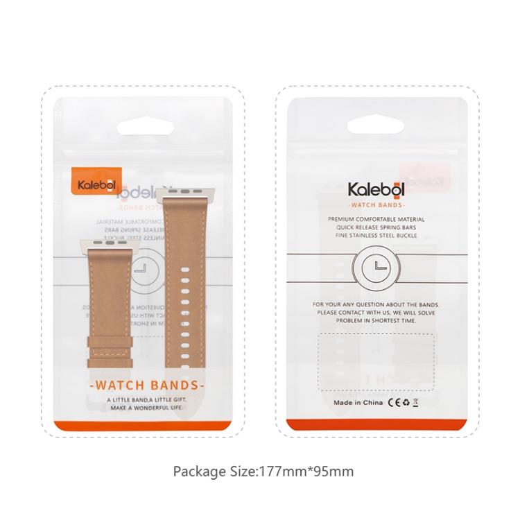 For Apple Watch 46mm / 49mm / 45mm / 44mm Kalebol Genuine Leather Watch Band(Black) - Watch Bands by Kalebol | Online Shopping South Africa | PMc TechLife | Buy Now Pay Later Mobicred