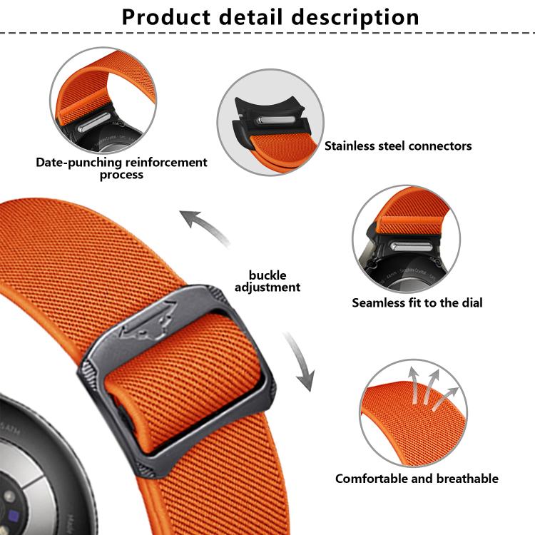 For Samsung Galaxy Watch 5 Pro / 6 / 7 Kalebol Button Elastic Nylon Watch Band(Midnight Blue) - free shipping - PMc TechLife - Order now!