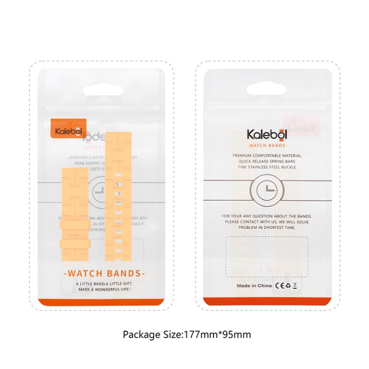 22mm Kalebol Solid Color Black Buckle Round Tail Silicone Watch Band(Rose Pink) - 22mm Bands by Kalebol | Online Shopping South Africa | PMc TechLife | Buy Now Pay Later Mobicred