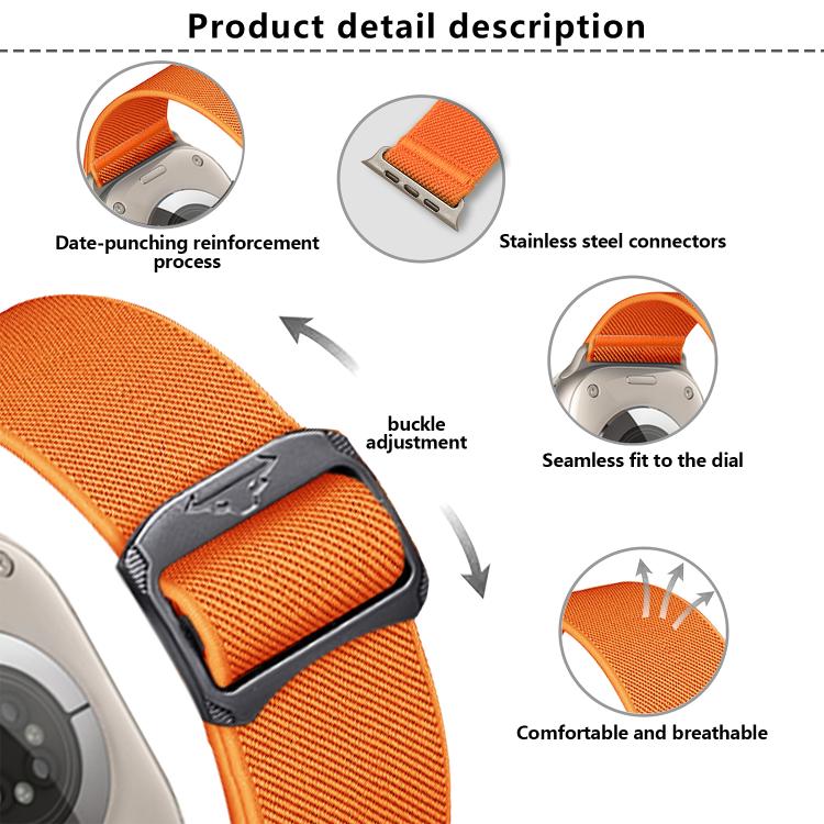 For Apple Watch 42mm / 41mm / 40mm / 38mm Kalebol Bull Bead Buckle Elastic Nylon Watch Band(Smoky Purple) - free shipping - PMc TechLife - Order now!