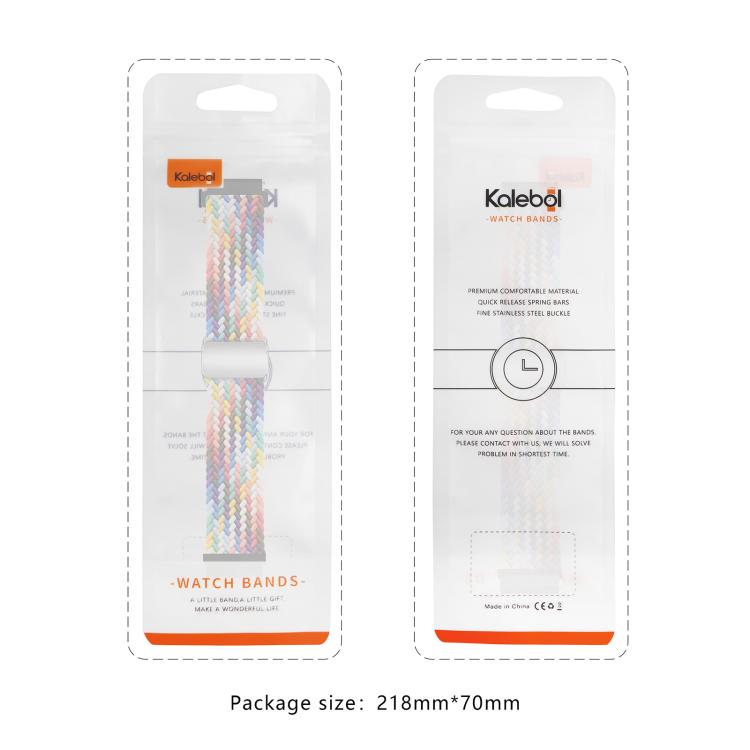 22mm Kalebol Nylon Braided Loop Magnetic Buckle Watch Band(Official Rainbow) - free shipping - PMc TechLife - Order now!