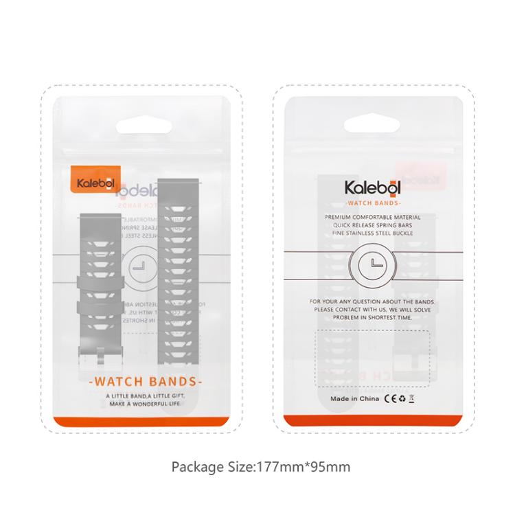 Kalebol 22mm Universal Three Row Holes Silicone Watch Band(Black Grey) - 22mm Bands by Kalebol | Online Shopping South Africa | PMc TechLife | Buy Now Pay Later Mobicred