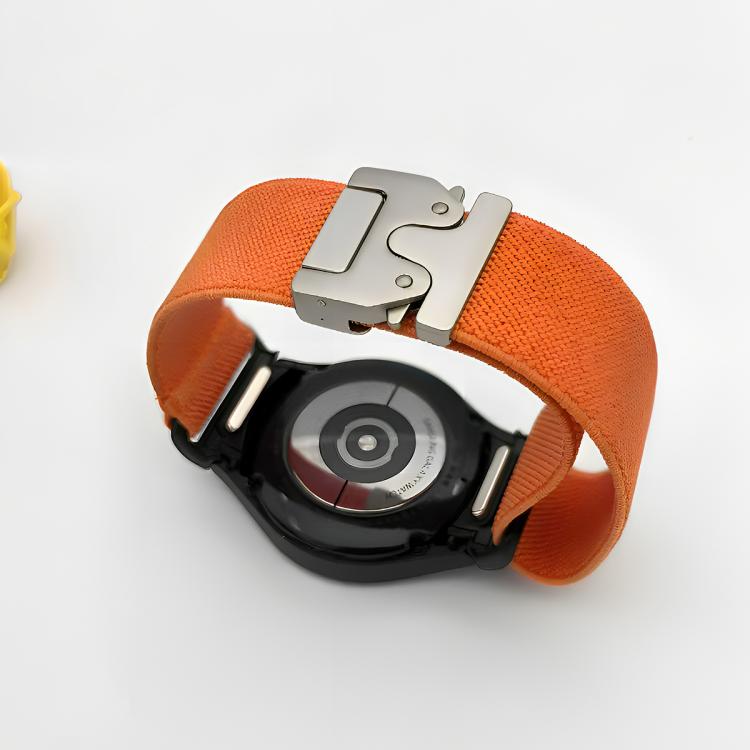 For Samsung Galaxy Watch 7 / 6 / 5 / 4 Press Button Connector Parachute Buckle Elastic Nylon Watch Band(Orange) - Watch Bands by PMc TechLife | Online Shopping South Africa | PMc TechLife | Buy Now Pay Later Mobicred