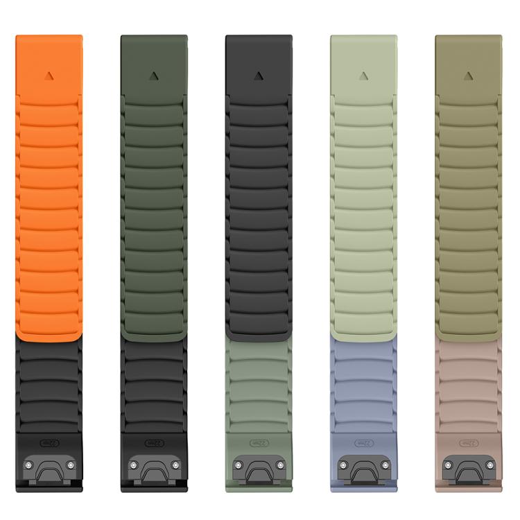 For Garmin Watch 26mm Quick Release Silicone Sport Magnetic Watch Band(Orange+Black) - free shipping - PMc TechLife - Order now!