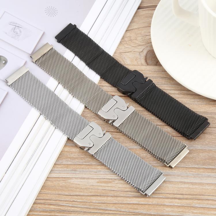 22mm Parachute Buckle Milanese Metal Steel Mesh Watch Band(Silver) - free shipping - PMC TechLife - Order now!