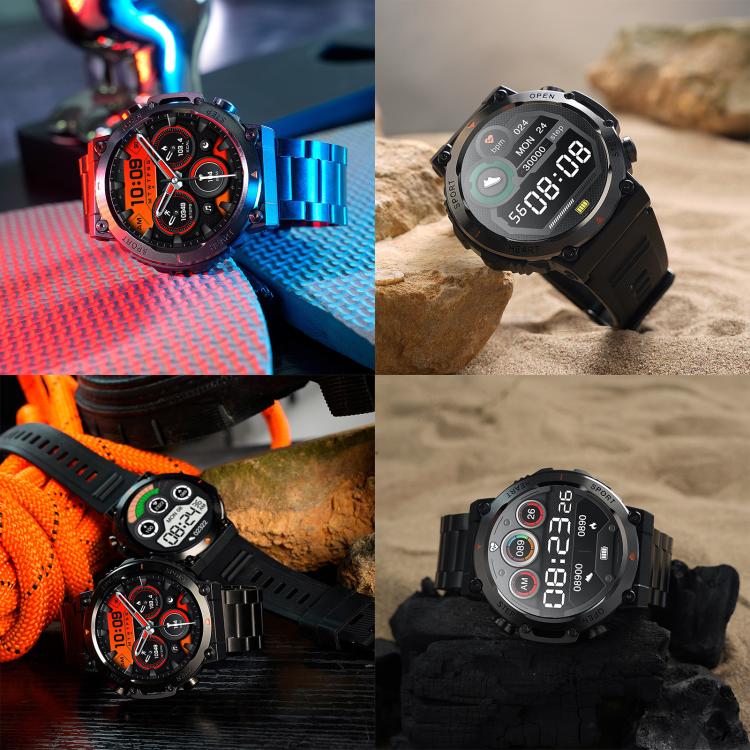 AK61 BT Call Smart Watch, Support Blood Pressure / Heart Rate / Sports Wellness Tracking Fitness Tracker(Black Steel) - free shipping - PMC TechLife - Order now!