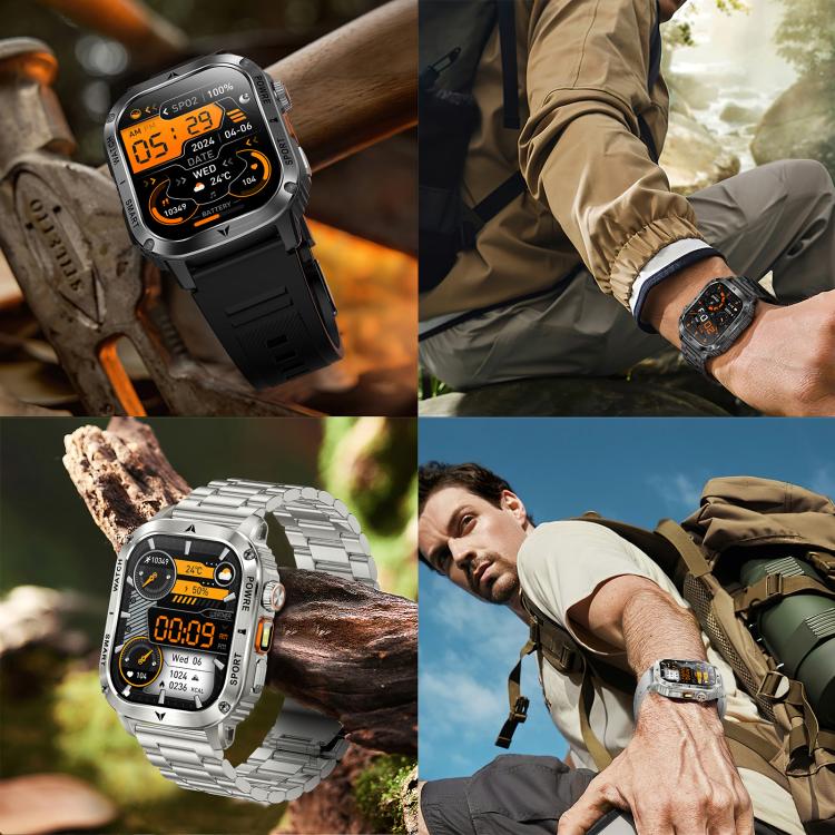 AK80 BT Call Smart Watch, Support Blood Oxygen / Blood Pressure / Heart Rate / Sports Wellness Tracking Fitness Tracker(Black 3-Bead Steel) - free shipping - PMC TechLife - Order now!
