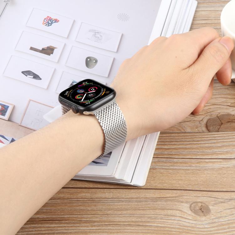 For Apple Watch 46mm / 49mm / 45mm / 44mm Double-section Magnetic Milanese Steel Watch Band(Silver) - free shipping - PMC TechLife - Order now!