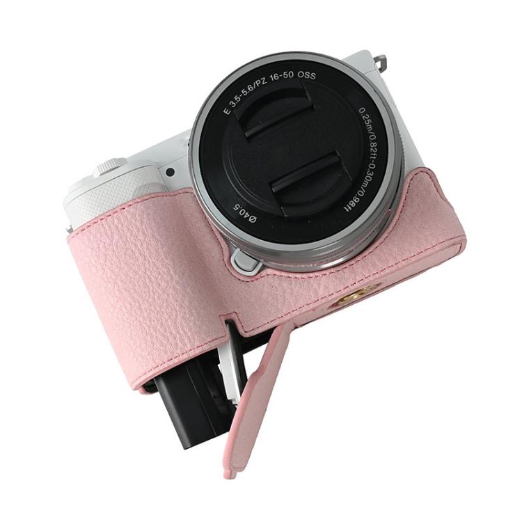 For Sony ZV-E10 Litchi Texture PU Leather Camera Half Case Base(Pink) - free shipping - PMC TechLife - Order now!