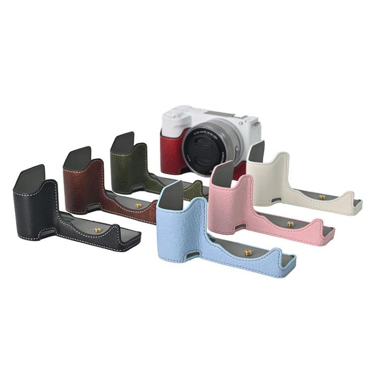 For Sony Alpha ZV-E10 II / ZV-E10M2 Litchi Texture PU Leather Camera Half Case Base(Black) - free shipping - PMC TechLife - Order now!