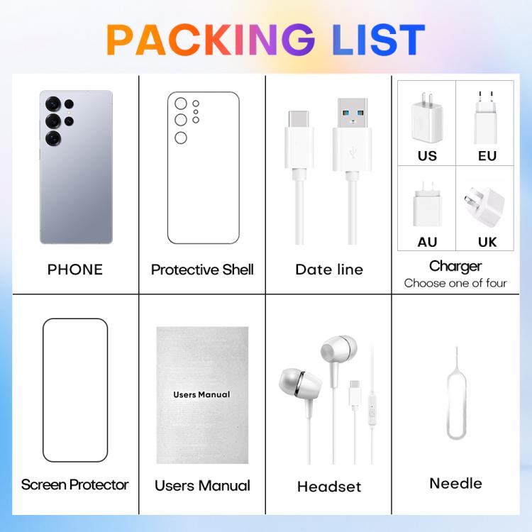 S25 Ultra / Q25, 4GB+64GB, 6.75 inch Android 12 MTK6762 Octa Core, Network: 4G, Dual SIM, with Stylus Pen, Plug:AU Plug(Titanium White Sliver) - free shipping - PMc TechLife - Order now!