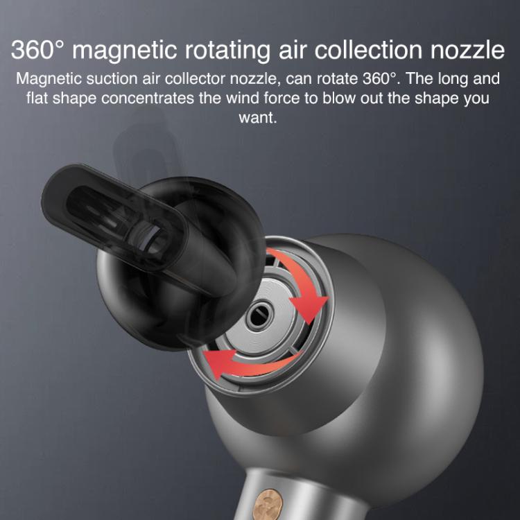 WG-F01 LED Digital Display Smart Frequency Conversion Negative Ion High Speed Hair Dryer, UK Plug(Gray) - free shipping - PMC TechLife - Order now!