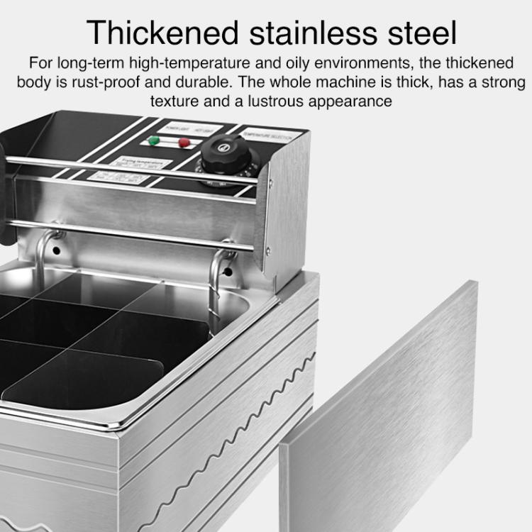 Multifunctional Commercial Stainless Steel Thick Electric Fryer Electric Boiler, Single Cylinder Dual-head 12L(UK Plug) - free shipping - PMC TechLife - Order now!
