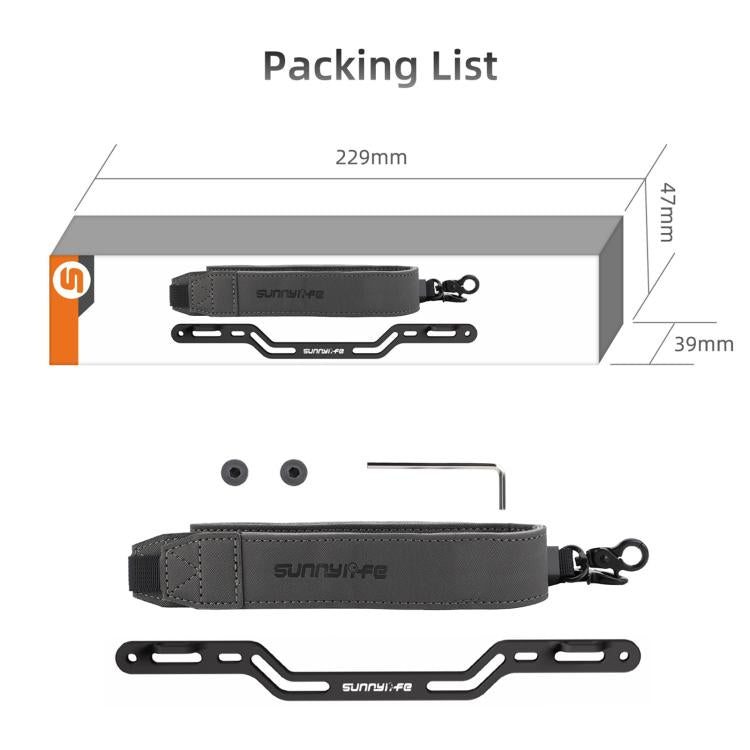 For DJI RC Plus 2 / 1 Sunnylife Controller Hanger Bracket with PU Leather Strap Shoulder Belt(Grey) - free shipping - PMC TechLife - Order now!