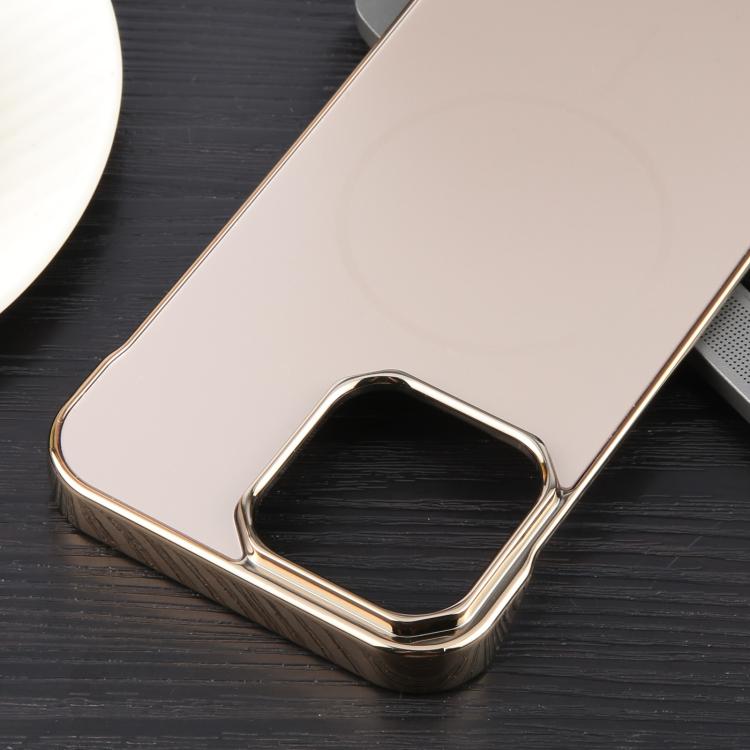 For iPhone 12 / 12 Pro Electroplating Frameless Frosted Anti-Glare PC MagSafe Phone Case(Desert Gold) - free shipping - PMC TechLife - Order now!