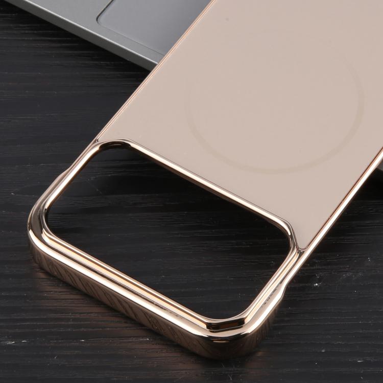 For iPhone 17 Pro Electroplating Frameless Frosted Anti-Glare PC MagSafe Phone Case(Desert Gold) - free shipping - PMC TechLife - Order now!