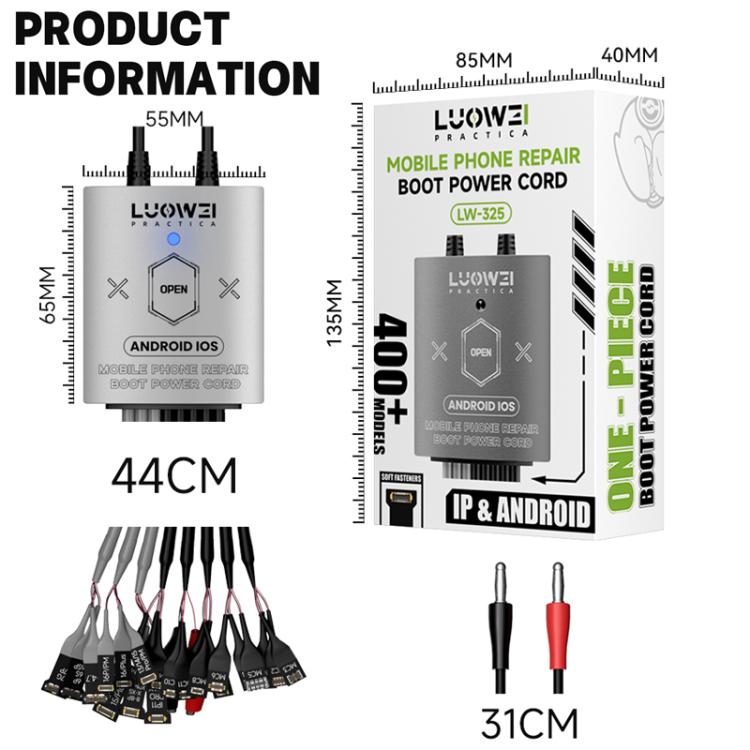 Luowei LW-325 Phone Repair Boot Power Cord for iPhone 8-16 Pro Max and Android - free shipping - PMC TechLife - Order now!