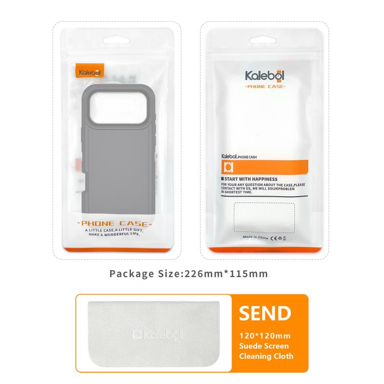 For iPhone 17 Pro Kalebol Shockproof PC Hybrid TPU Phone Case with Back Clip(Black) - free shipping - PMC TechLife - Order now!