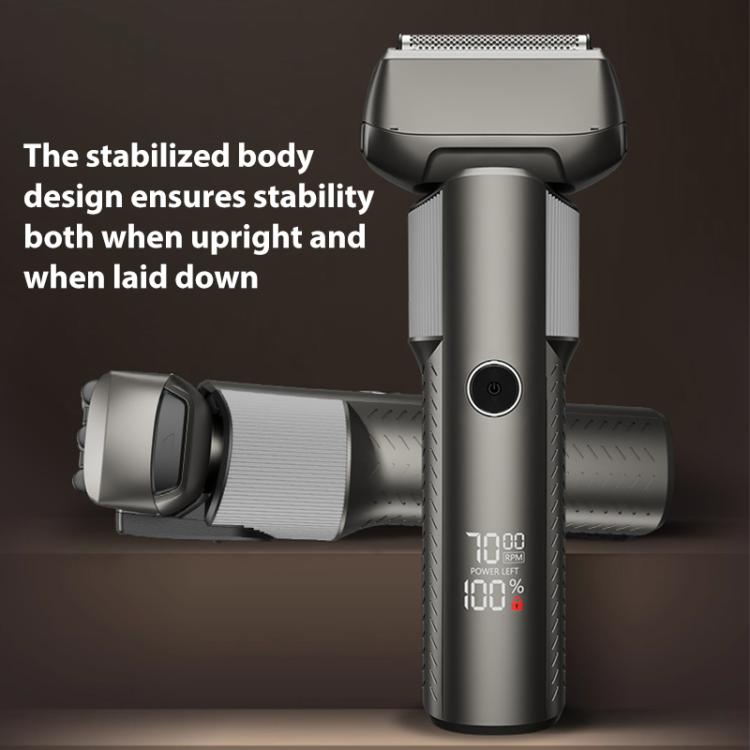 Five-blade Full Body Washable LED Digital Display Reciprocating Electric Shaver(Grey) - free shipping - PMC TechLife - Order now!