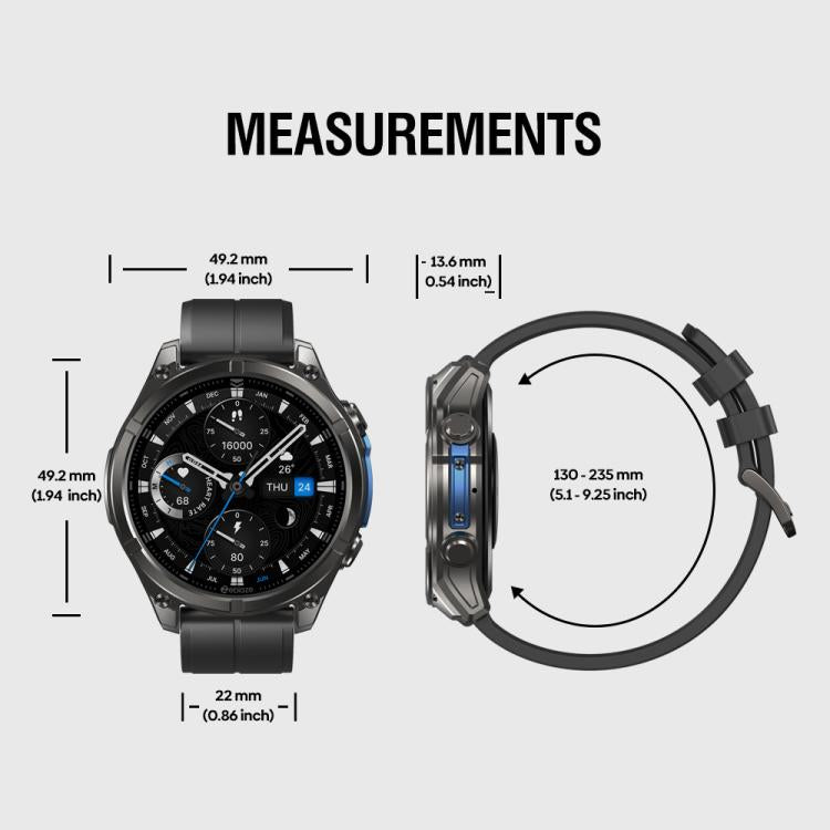 Zeblaze Vibe 8 Rugged Outdoor Smart Watch 1.43 inch Screen 5 ATM & IP69K Built-in Flashlight(Grey) - free shipping - PMC TechLife - Order now!