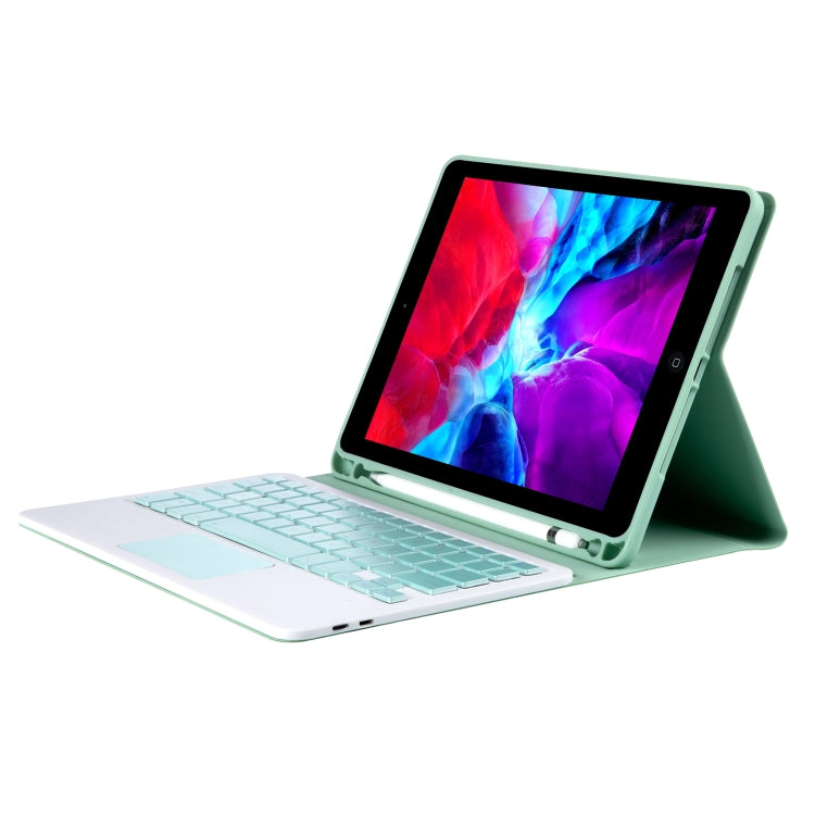 T098B-A Pressed Skin Texture TPU Detachable Candy Colors Bluetooth Keyboard Tablet Case for iPad Air 11 2024 / 2025 / Air 4 10.9 inch 2020, with Stand & Pen Slot & Touch(Light Green) - For iPad Air by PMC Jewellery | Online Shopping South Africa | PMC Jewellery | Buy Now Pay Later Mobicred