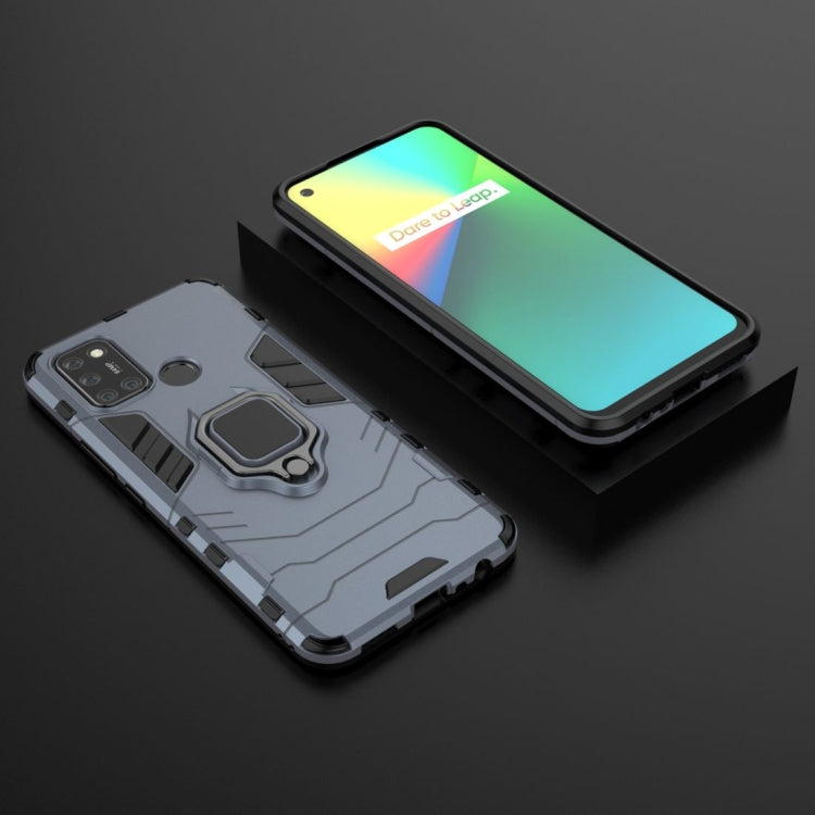For OPPO Realme 7i Shockproof PC + TPU Protective Case with Magnetic Ring Holder(Navy Blue) - Realme Cases by PMC TechLife | Online Shopping South Africa | PMC TechLife | Buy Now Pay Later Mobicred