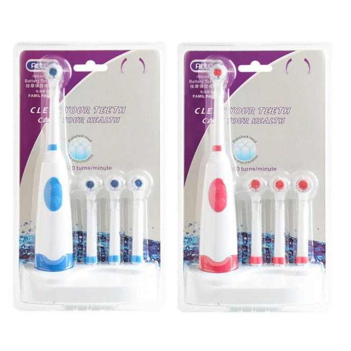 2W Creative Household Waterproof Rotary Electric Toothbrush Set with 4 Replacement Brush Heads & Base, 8500 Revolutions Per Minute(Blue) - Toothbrushes by PMC TechLife | Online Shopping South Africa | PMC TechLife | Buy Now Pay Later Mobicred