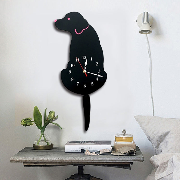 Home Office Bedroom Decoration Battery Operated Dog Shaped Wall Clock with Swinging Tails, Size : 42 x 18cm (Black) - Wall Clock by PMc TechLife | Online Shopping South Africa | PMc TechLife | Buy Now Pay Later Mobicred