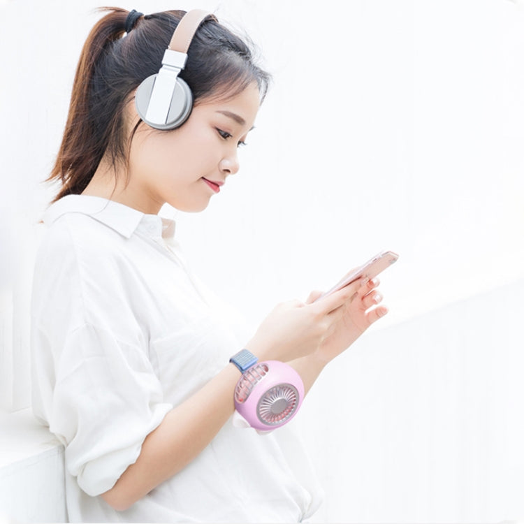 LORDNINO SBF003 3W USB Charging Portable Electric Fan with Magnetic Wristband, 3 Speed Control (Pink) - Electric Fans by PMC TechLife | Online Shopping South Africa | PMC TechLife | Buy Now Pay Later Mobicred