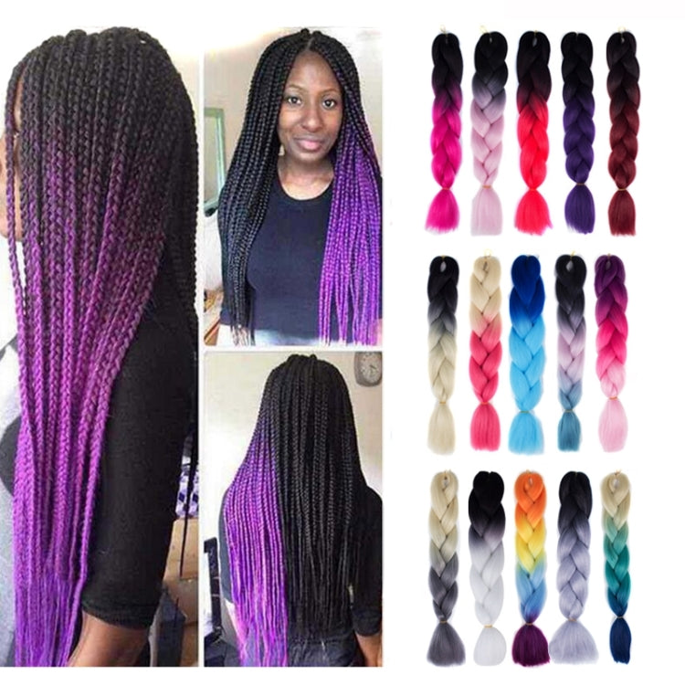 Fashion Color Gradient Individual Braid Wigs Chemical Fiber Big Braids, Length: 60cm(02Black+Pink) - free shipping - PMC TechLife - Order now!