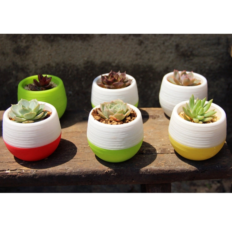 Colourful Mini Round Plastic Plant Flower Pot Garden Home Office Decoration Nursery Pots Plant Flowerpot with Water Tank, Random Color Delivery - Flower Pots & Planters by PMC TechLife | Online Shopping South Africa | PMC TechLife | Buy Now Pay Later Mobicred