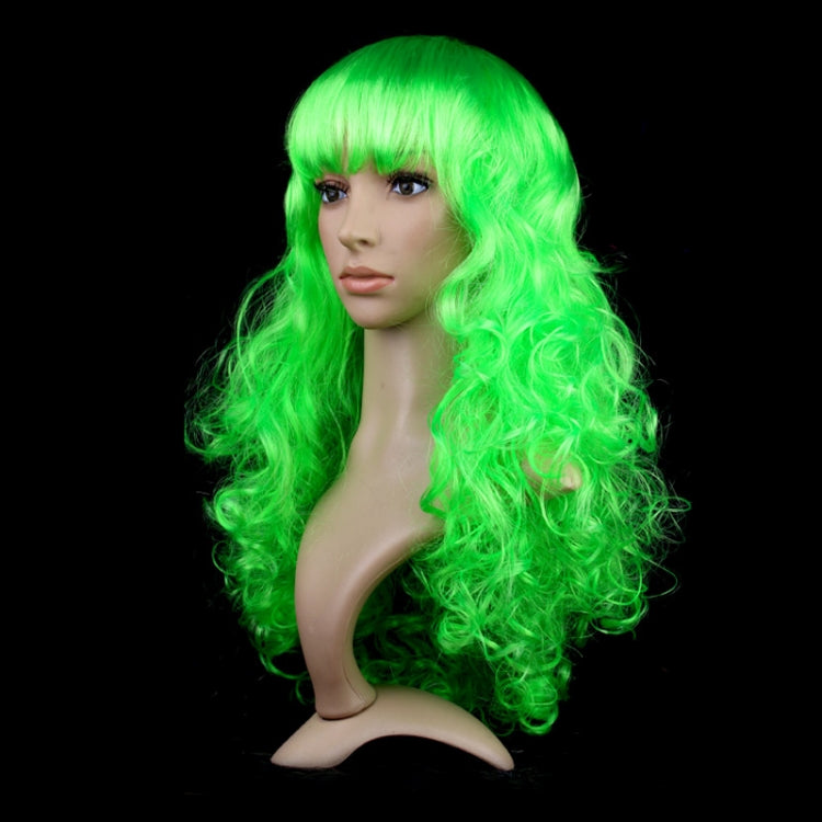 Colorful Wild-Curl Up Party Headwear Wavy Long PET Wigs For Female(Green) - free shipping - PMC TechLife - Order now!