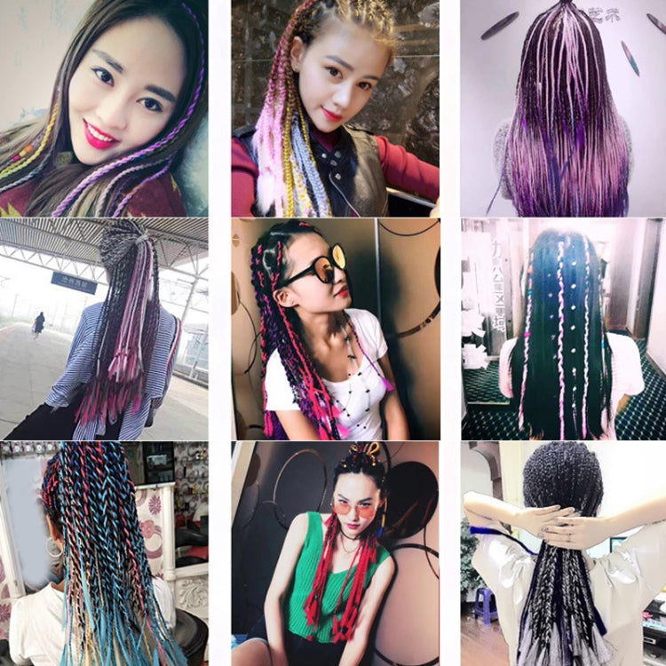 Fashion Color Gradient Individual Braid Wigs Chemical Fiber Big Braids, Length: 60cm(58 Black+Light Purple) - free shipping - PMC TechLife - Order now!