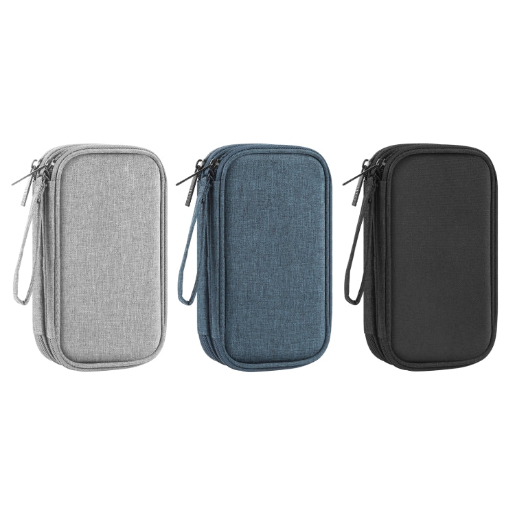 HAWEEL Electronic Organizer Double Layers Storage Bag for Cables, Charger, Power Bank, Phones, Earphones(Dark Blue) - Digital Storage Bag by HAWEEL | Online Shopping South Africa | PMC TechLife | Buy Now Pay Later Mobicred