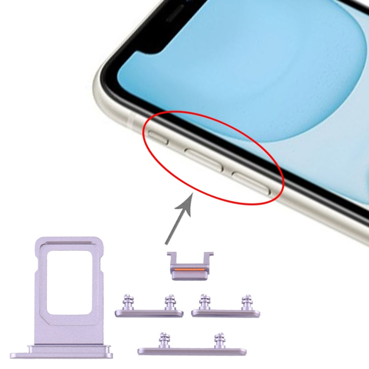 SIM Card Tray + Side Key for iPhone 11(Purple) - Others by PMc TechLife | Online Shopping South Africa | PMc TechLife | Buy Now Pay Later Mobicred